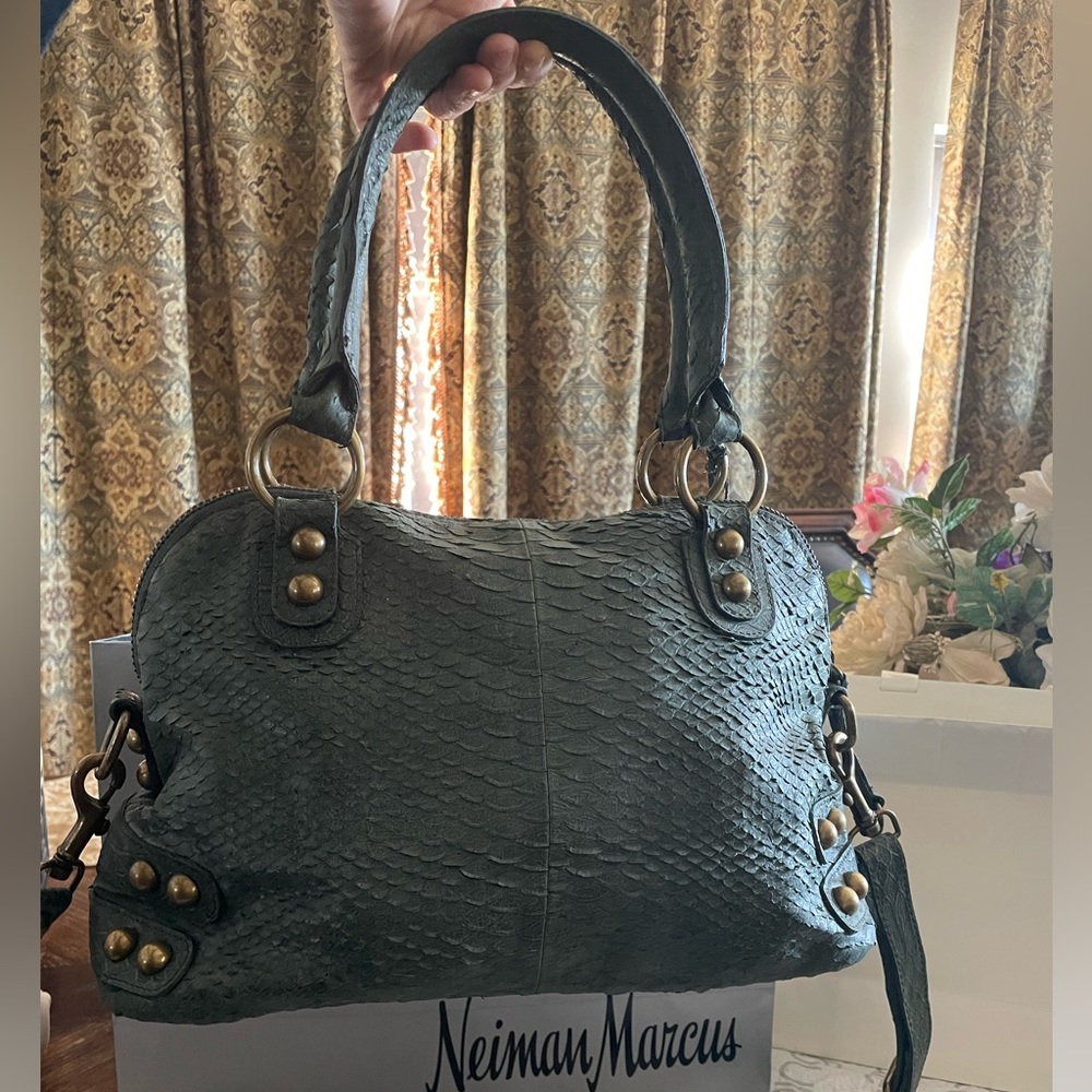$1,595 Linea Pelle Italian Croc Handbag - Picture 5 of 9